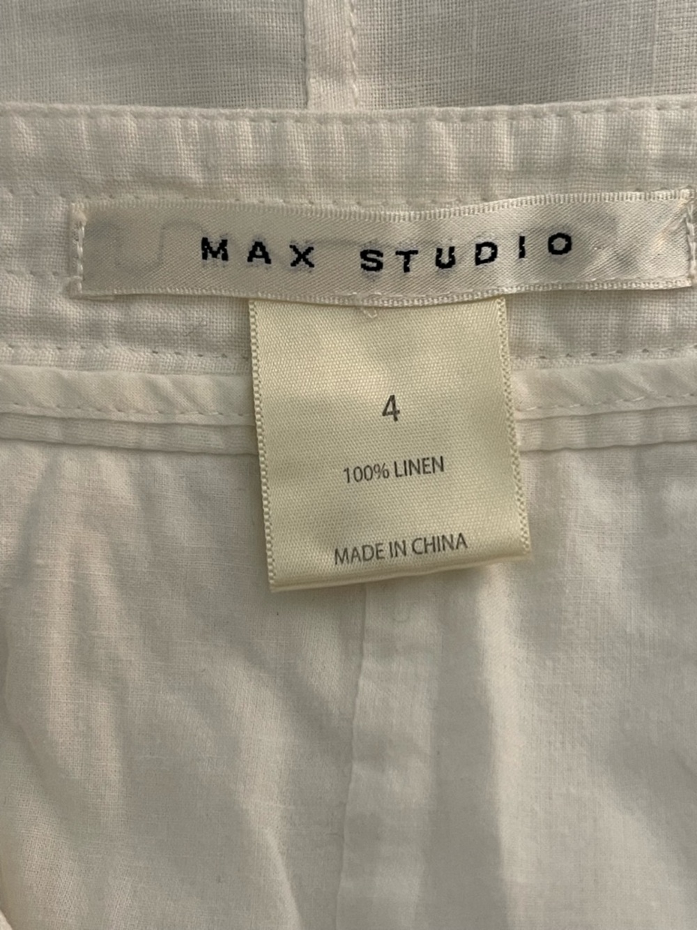 Max Studio White Linen Mini Skirt Size 4 Sailor Button Front Coastal Preppy - Picture 5 of 6
